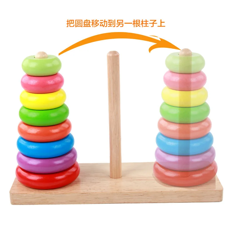 Деревянная Башня Ханоя игрушка традиционная игра Семейная Игра для дома