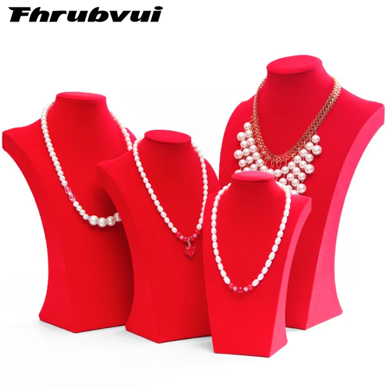 Топ Классический красный бархатный Манекен полка для ожерелий подвеска цепочка
