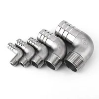 304 stainless steel bsp 14 38 12 34 1 114 male thread fitting x 68101214 40mm barb hose tail end elbow connector