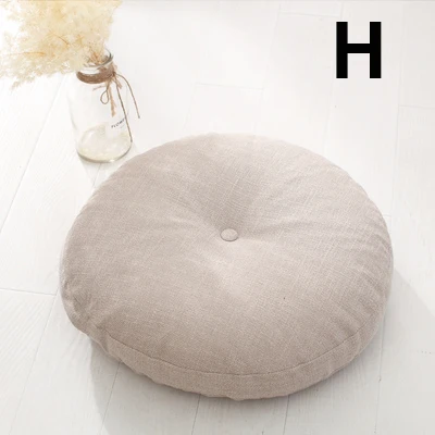 H Removable& Washable Round Shape Cotton Linen Seat Cushion with Core Tatami Cushion Pillow Home Decoration Soft Car Sofa Cushion - Цвет: H