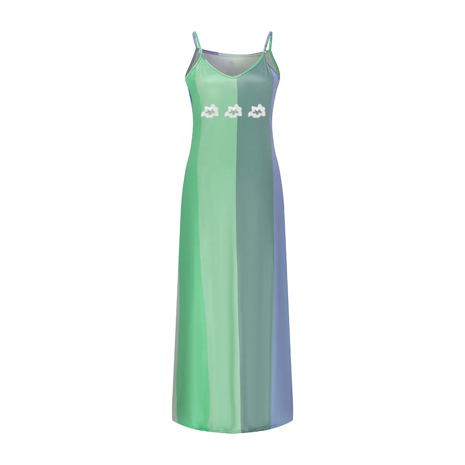 

Women's Sexy V-neck Sleeveless Camisole Printed Long Dress Summer Sundress vestidos de mujer Casual 2021 Summer Beach Maxi Dress