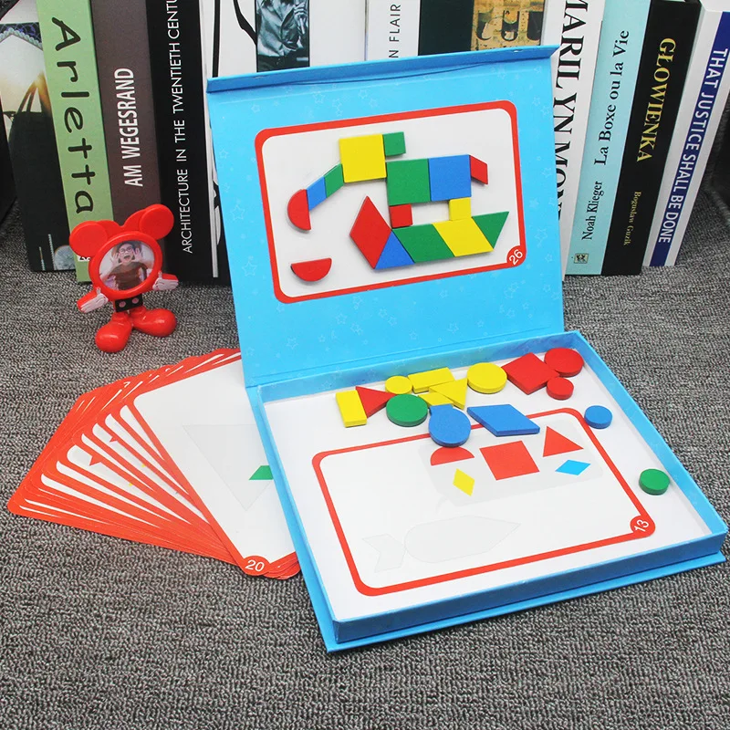 

Деревянный магнитный 3D пазл головоломка танграмма игра для обучения ребенок Монтессори воображение Обучающие игрушки подарок для детей