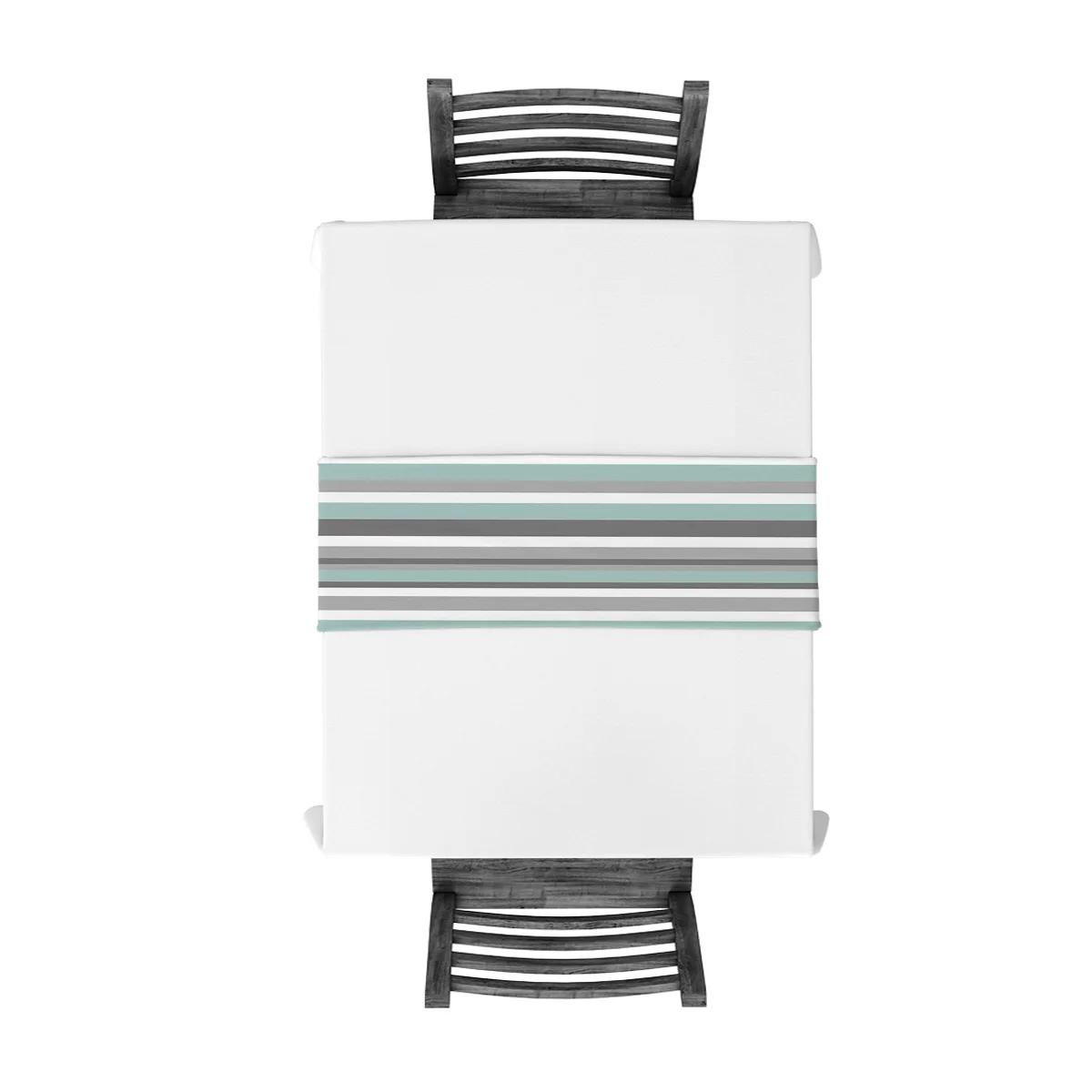 Серо-синяя настольная дорожка в полоску для свадебного декора современная