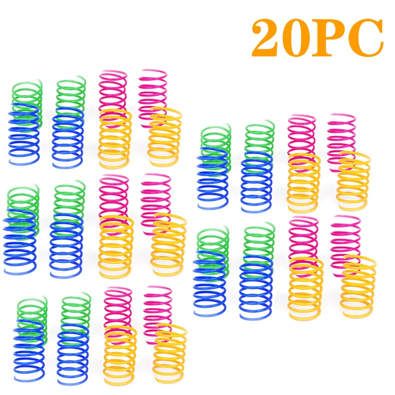 4/8/16/20pcs Kitten Cat Toys Wide Durable Heavy Gauge Spring Toy Colorful Springs Pet Coil Spiral Intera | Дом и сад