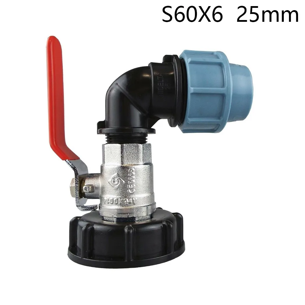 

25mm IBC Tank Adapter Accessory Brass Valve Elbow Connector Elements Parts Replacement S60X6 Tools