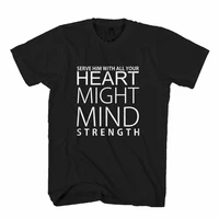 lds missionary gift serve him with all your heart might mind strength mans t shirt