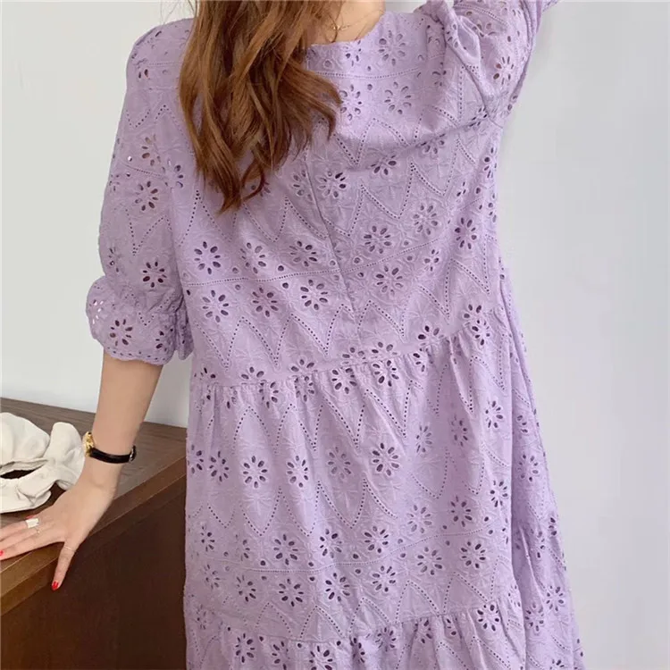 

VICONE Hollow out jacquard dress