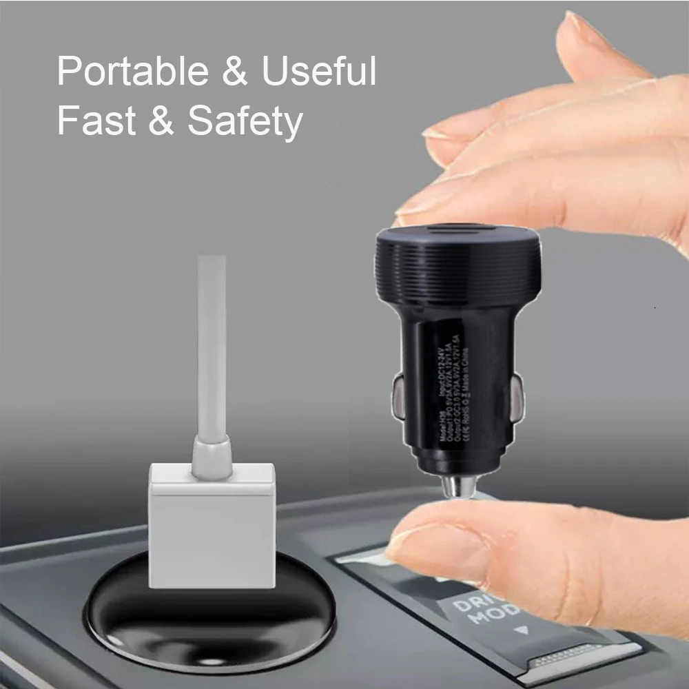 Автомобильное зарядное устройство USB Type-C 1 шт. быстрое для автомобиля несколько