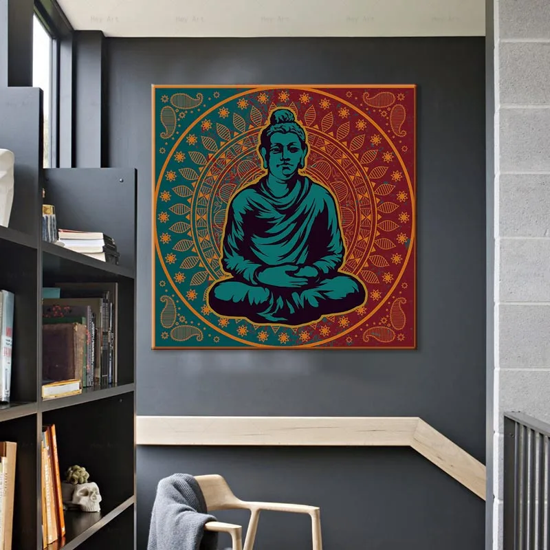 Картина на холсте статуя Будды плакат с принтом для гостиной спальни украшения