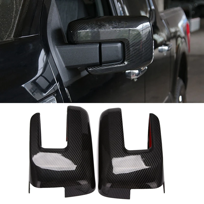 

Carbon Fiber Rear View Mirror Case Cover Side Wing Mirror Shell for Ford F150 F-150 2021