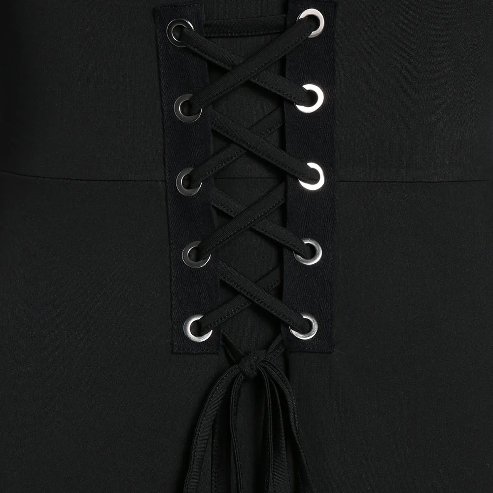 ROSEGAL размера плюс Контрастная туника на шнуровке Милая футболка с воротником