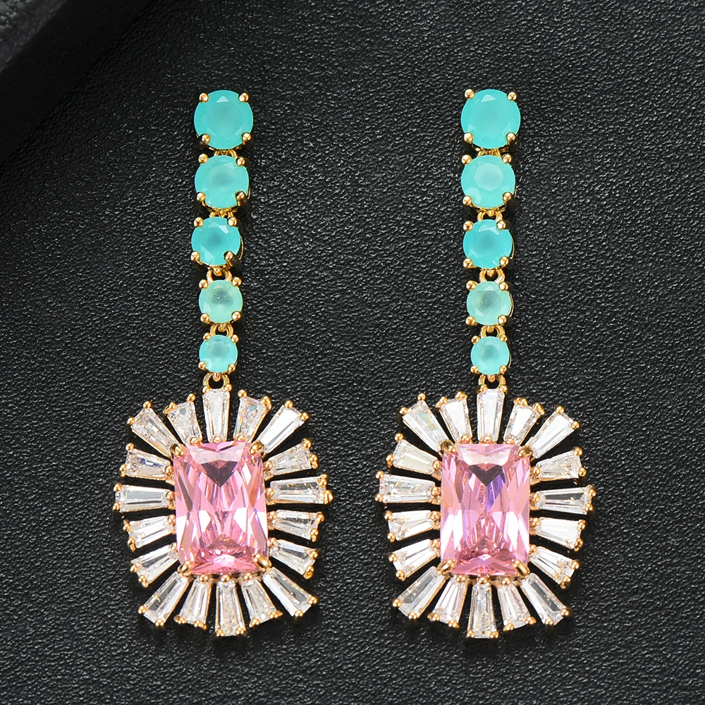 Женские серьги подвески в форме фейерверка золотистые от известного бренда GODKI