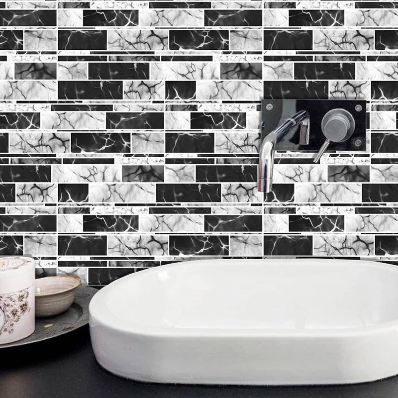 

3D Striped Wall Stickers Paper Brick Stone Stripe Wallpaper Self-Adhesive DIY Stone Pattern Wallpaper Living Room Sticker