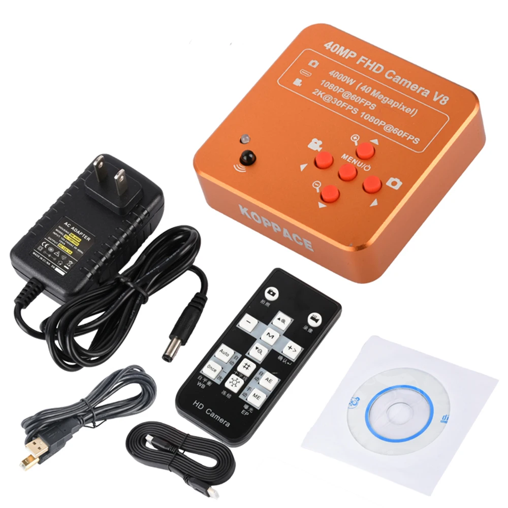 Pаспродажа KOPPACE 40 MP, 2.1X-180X микроскоп, 60FPS, HDMI промышленный микроскоп камера, мобильный телефон ремонт микроскоп, 144 светодиодный кольцевой светильник.
