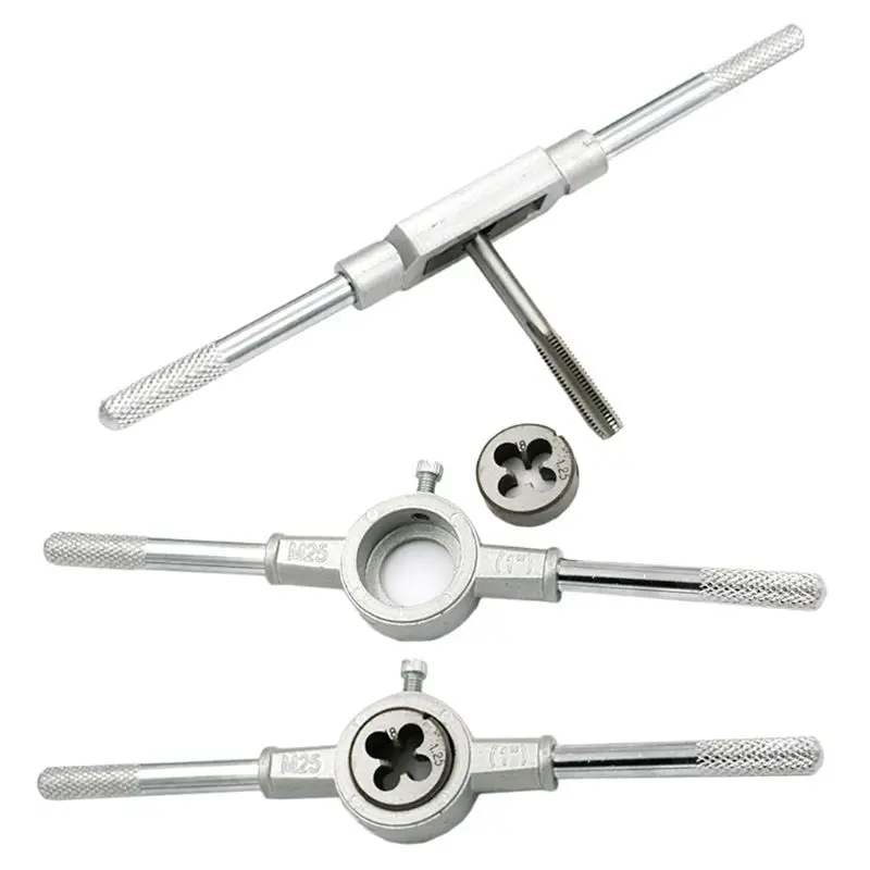 

12pcs Tap Die Set M3-M12 Screw Thread Metric Taps Wrench Dies DIY Kit Wrench Screw Threading Hand Tools Alloy Metal with Bag