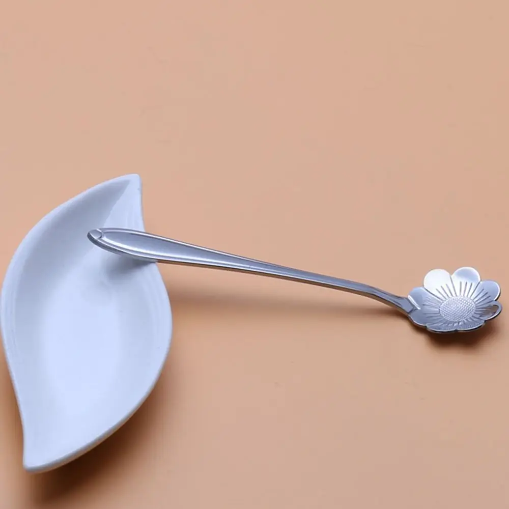 2019 Новинка 1 шт. ложка цветок Форма Нержавеющая сталь серебро чайная кофейная