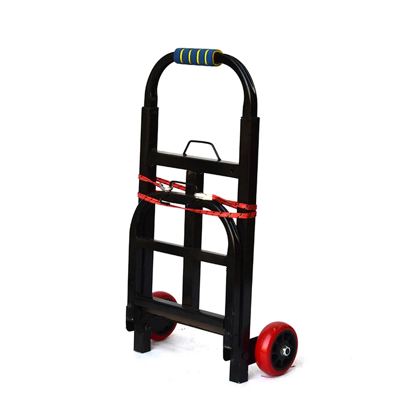 

Folding and retractable trolley for compression resistant and wear resistant