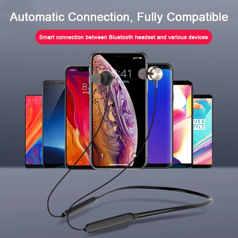 Беспроводные стереонаушники Bluetooth V5.0 спортивные наушники с шейным ремешком IPX5