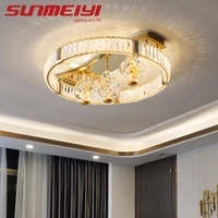 modern crystal ceiling lights gold luxury led lamp for living room bedroom dining room light stainless steel lustre lamp fixture