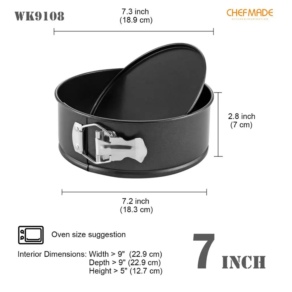 

CHEFMADE Springform Cake Pan,7-Inch Non-Stick Bakeware,FDA Approved