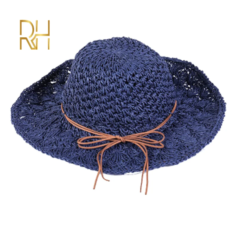 Детская Регулируемая шляпа RH складной солнцезащитный козырек Пляжная вязаная