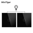Настенный светильник Minitiger, стандарт ЕС, сенсорный переключатель, настенный светильник с двухсторонним управлением, сенсорный экран, Хрустальная стеклянная панель