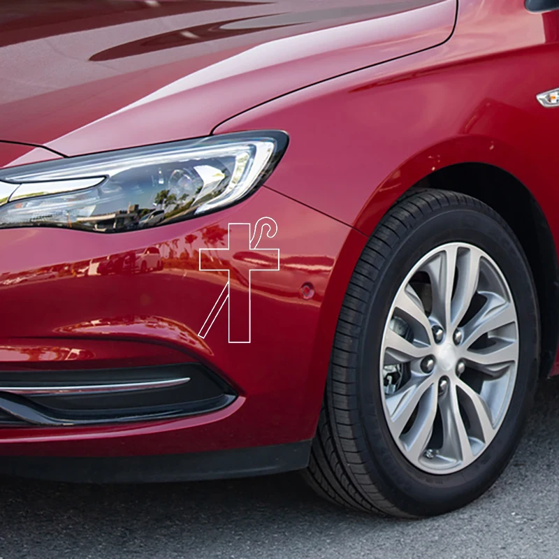 

YJZT 11.4X17.6CM Cross Cartoon Vinyl Stickers Decals Car Window Trunk Decoration C25-1233