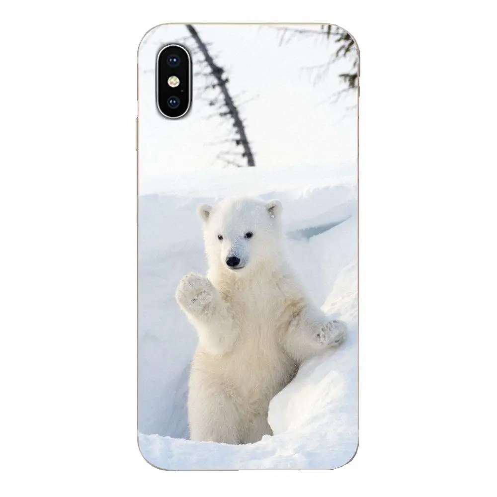 Черный Белый Медведь Мягкий ТПУ сотовый телефон для Huawei Honor Mate Nova Note 20 20s 30 5 5I 5T 6 7I 7C