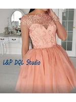 sexy short prom dresses pleats tulle bottom ball gown party dress high waist zipper back
