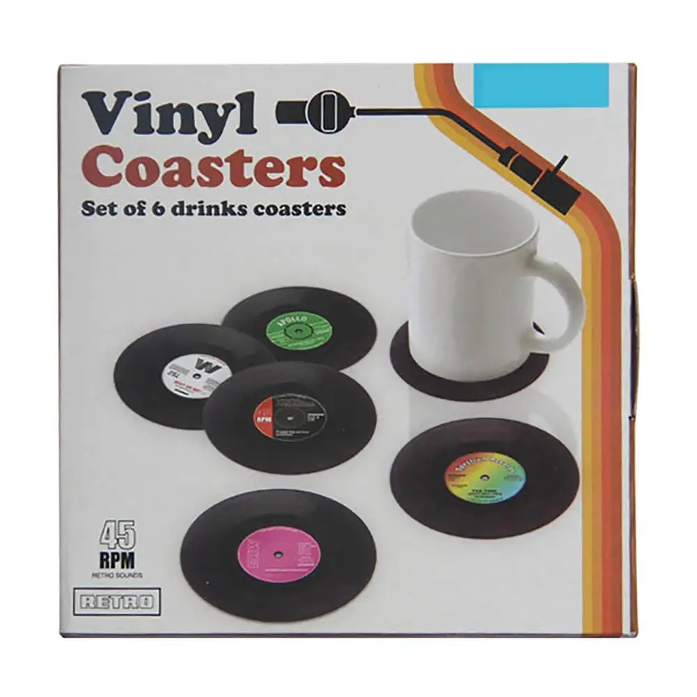 Виниловые коврики для записей подставки напитков стола креативные чашек и