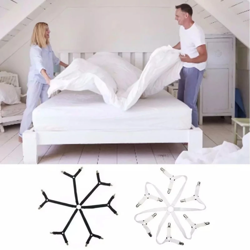 

Bed Sheet Clips Grippers Fasteners Sides Sheet Suspenders Elastic Sheet Holders Mattress Clips Straps Adjustable Fit