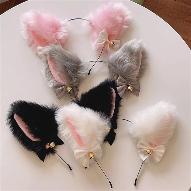 Diadema con orejas de gato para Halloween, diadema con orejas de gato para disfraz de fiesta de Anime, accesorios para el cabello