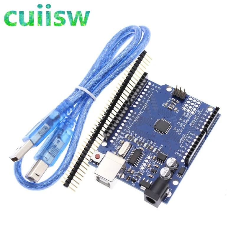 Cuiisw 1 шт. UNO R3 UNO R3 CH340G+ MEGA328P Чип 16 МГц для Arduino UNO R3 макетная плата+ USB кабель