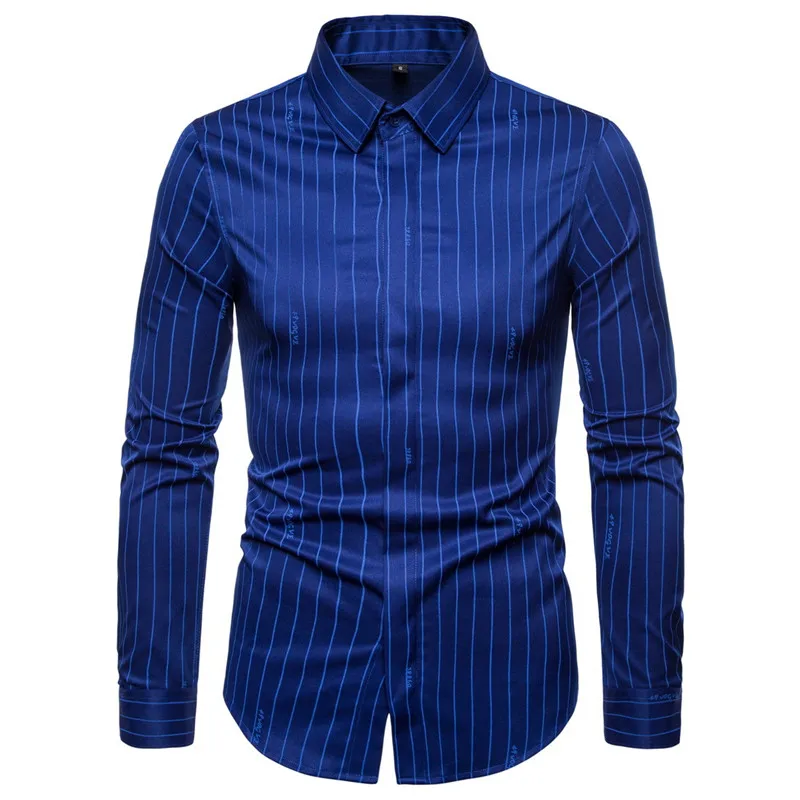 

2020 Striped Shirt Causal Mens Shirt Cotton Men Fashion Long Sleeves Shirt Spring Shirts for Men Button up Shirt