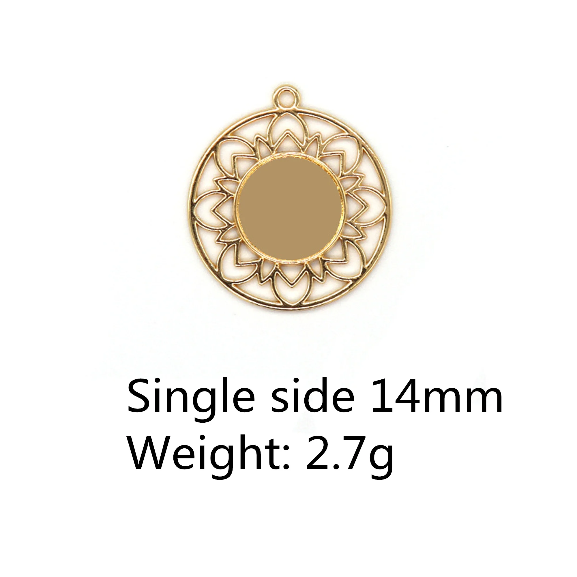 10pcs/lot 14mm single-sided alloy base time gemstone jewelry making necklace earrings key ring pendant DIY accessories | Украшения и