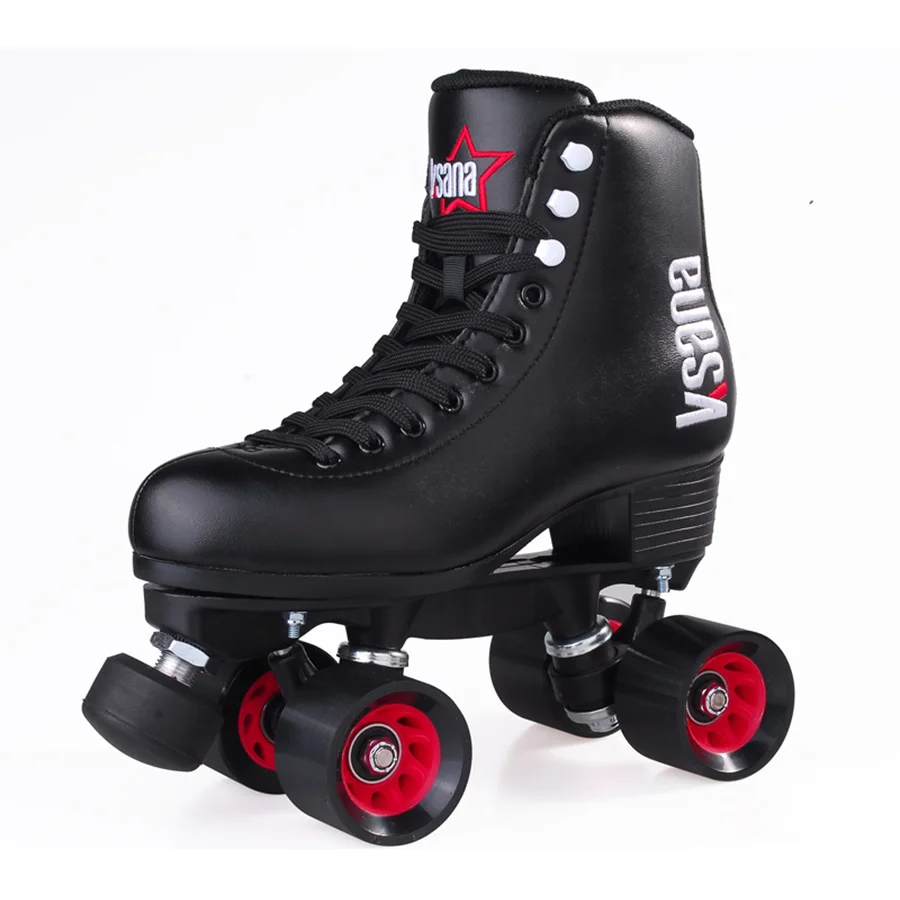 Ksana Speed Roller Skates Microfiber Leather Breathable Boot 4 Wheels Double Line Skating Shoes Professional Quad Patines | Спорт и