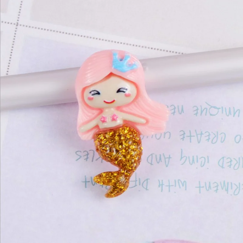 

10Pcs/lot Resin Mermaid Scrapbook Paste Jewelry DIY Kids Hairpin/Earrings/Hair Clip Hair Rope/Brooch Accessories
