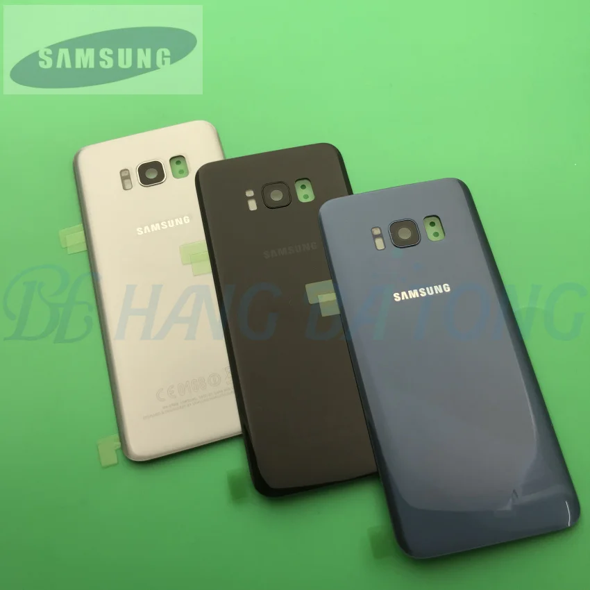 Оригинальное стекло samsung Galaxy S8 S8 Plus G950F G955F задняя крышка батарейного отсека задняя крышка Корпус чехол Замена+ клейкая наклейка