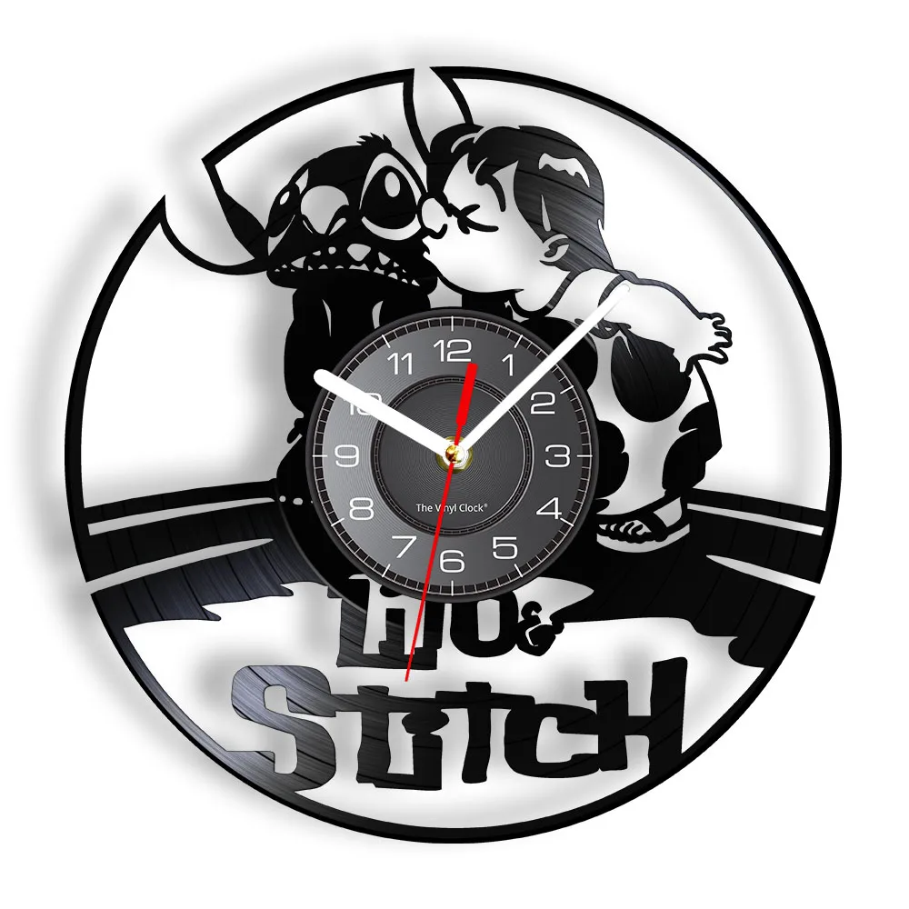 

Animated Comedy Of the US Inspired Wall Clock With LED Backlight Sci-Fi Cartoon Vinyl LP Wall Watch Non-ticking Nursery Decor