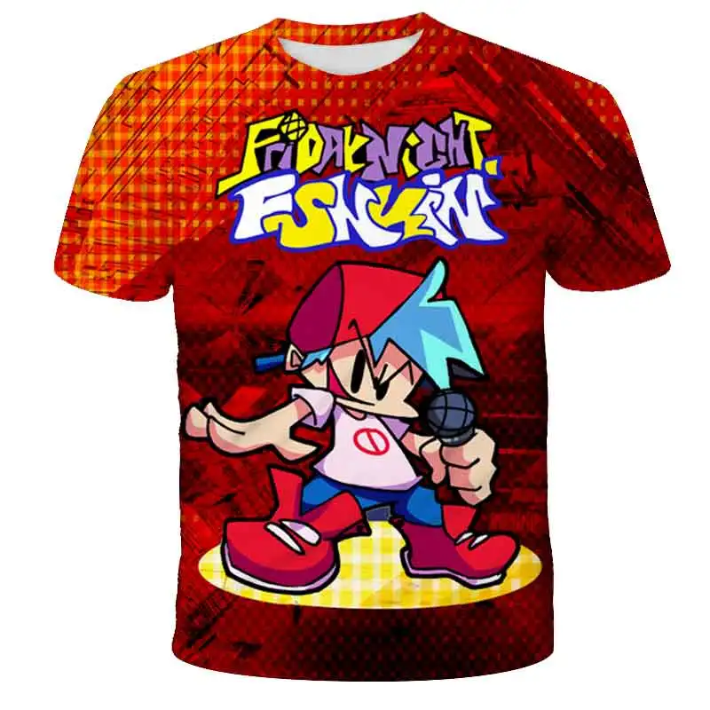 

Kawaii Singer Friday Night Funkin T Shirt Boys and Girls T-shirt Hip Hop Tops Tees Cartoon Graphic Clothes Children T-shirt Kids