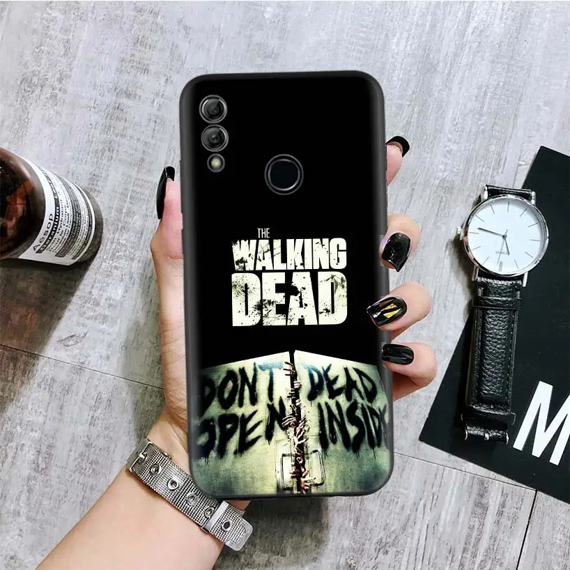Ходячие мертвецы TWD черная крышка чехол для телефона для huawei Y9 Y5 Y6 Y7 Honor 10 9 Lite 9X8X8 S 8A фотоаппаратов моментальной печати 7S 7A 10i 20i V20 Coque Капа