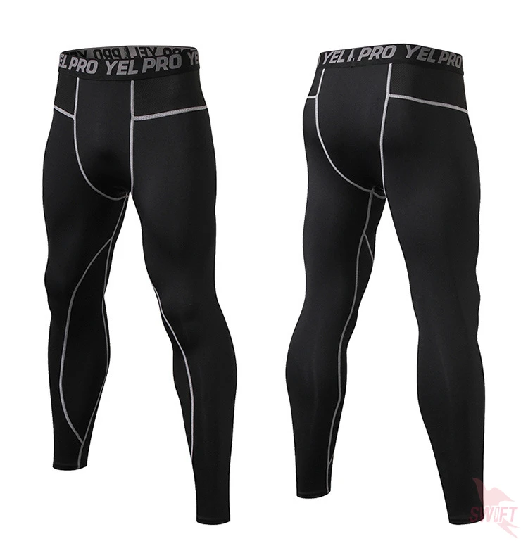 Quick Dry Running Compression Pants Tights Men Breathable Mesh Patchwork Sports Leggings Fitness Sportswear Gym Skinny Trousers