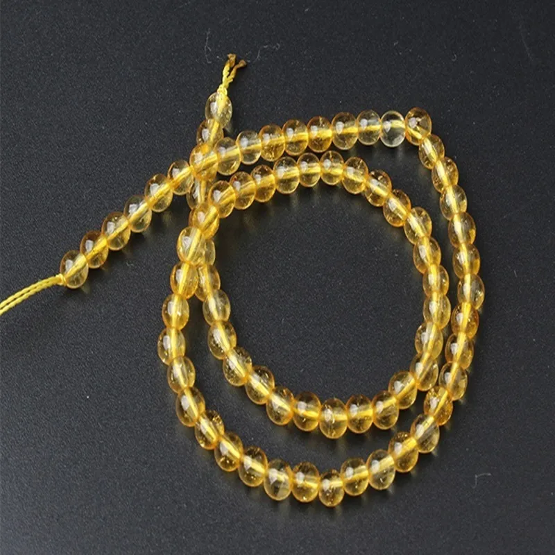 Citrine LanLi 4-12 мм, модное натуральное ювелирное изделие, оранжевый кратеритовый бисер, сделай сам, мужской и wo мужской браслет, ожерелье, серьги-гвоздики, аксессуары - Цвет: Citrine