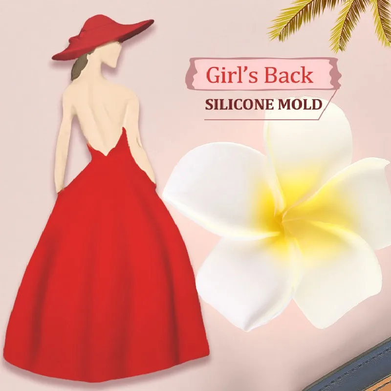 

Girl‘s Back Fondant Cake Silicone Mold Wedding Cake Decoration Tool Girl Fashion Goddess Back Chocolate Mold kitchen accessories