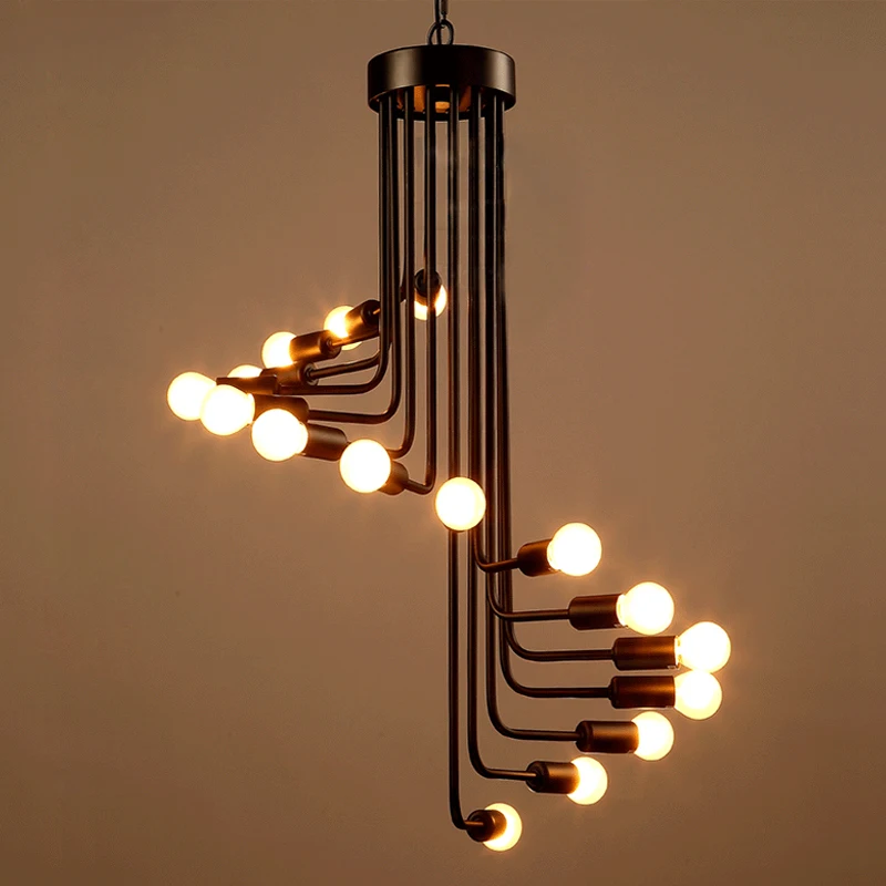 Современный винтажный подвесной светильник в стиле лофт железная винтажная