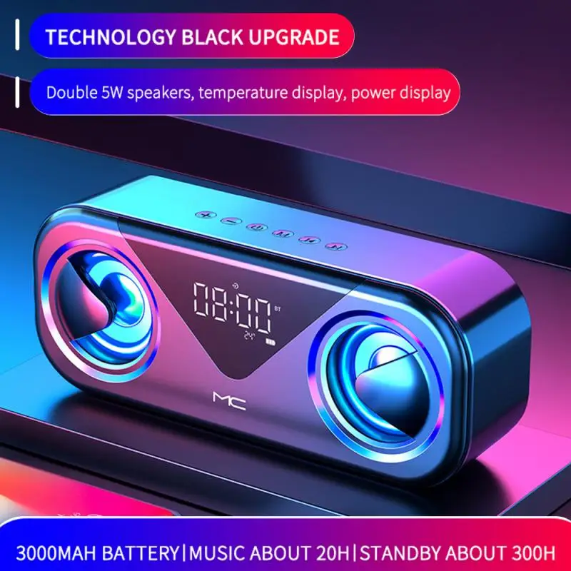 

FM Radio Altavoces Bluetooth Speakers LED Caixa De Som Amplificada Alarm Clock Alto-Falantes Subwoofer Home Theater Boombox Sono