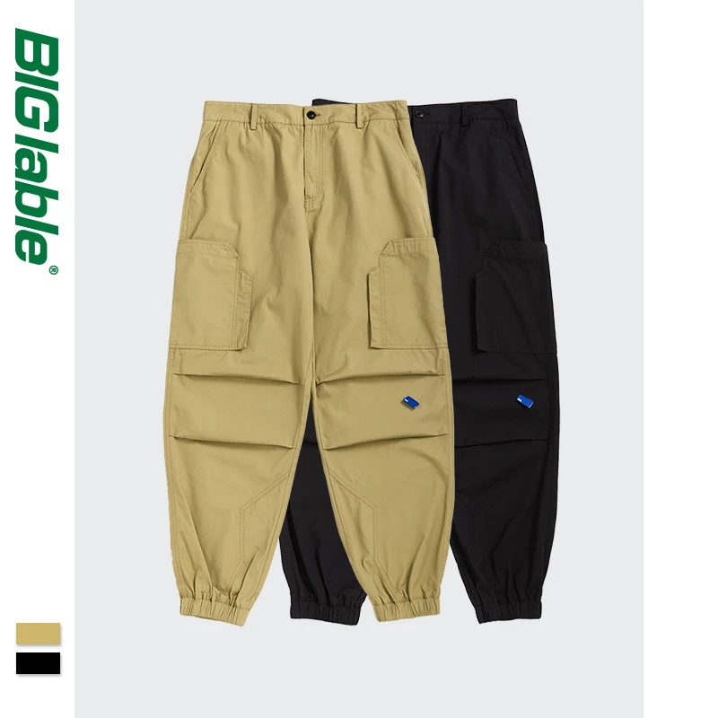 

BIG LABLE Harajuku Cargo Pants Men Japanese Streetwear 2021 Fashion Hip Hop Harem Pants Men Joggers Pants