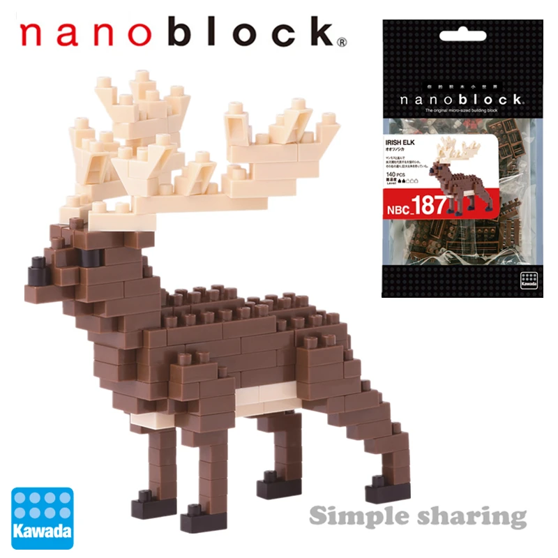 Kawada Nanoblock ирландские лося мини кирпичи головоломка 140 штук отличный подарок NBC 187
