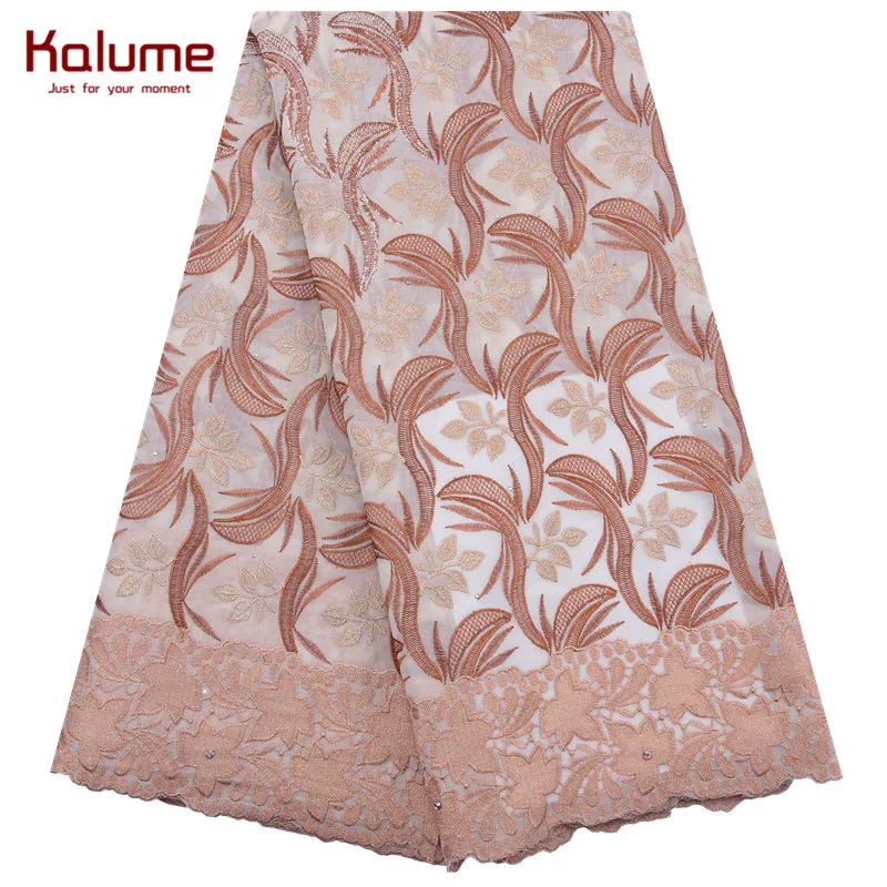 Новейшая африканская кружевная ткань Kalume 5 ярдов нигерийская швейцарская