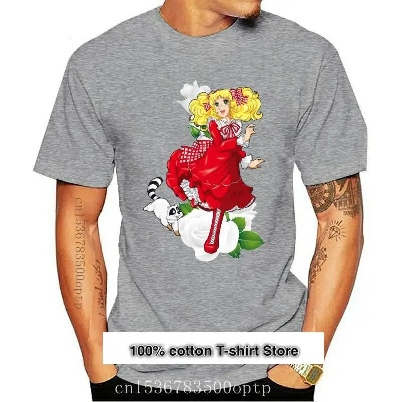 

Camiseta de algodón para hombre, camisa de manga de anime de mapache caramelo, rosa roja, rubia vieja, shoujo, nueva